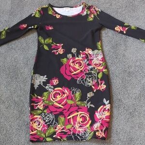 LulaRoe DebbieFloral Black Dress Size M